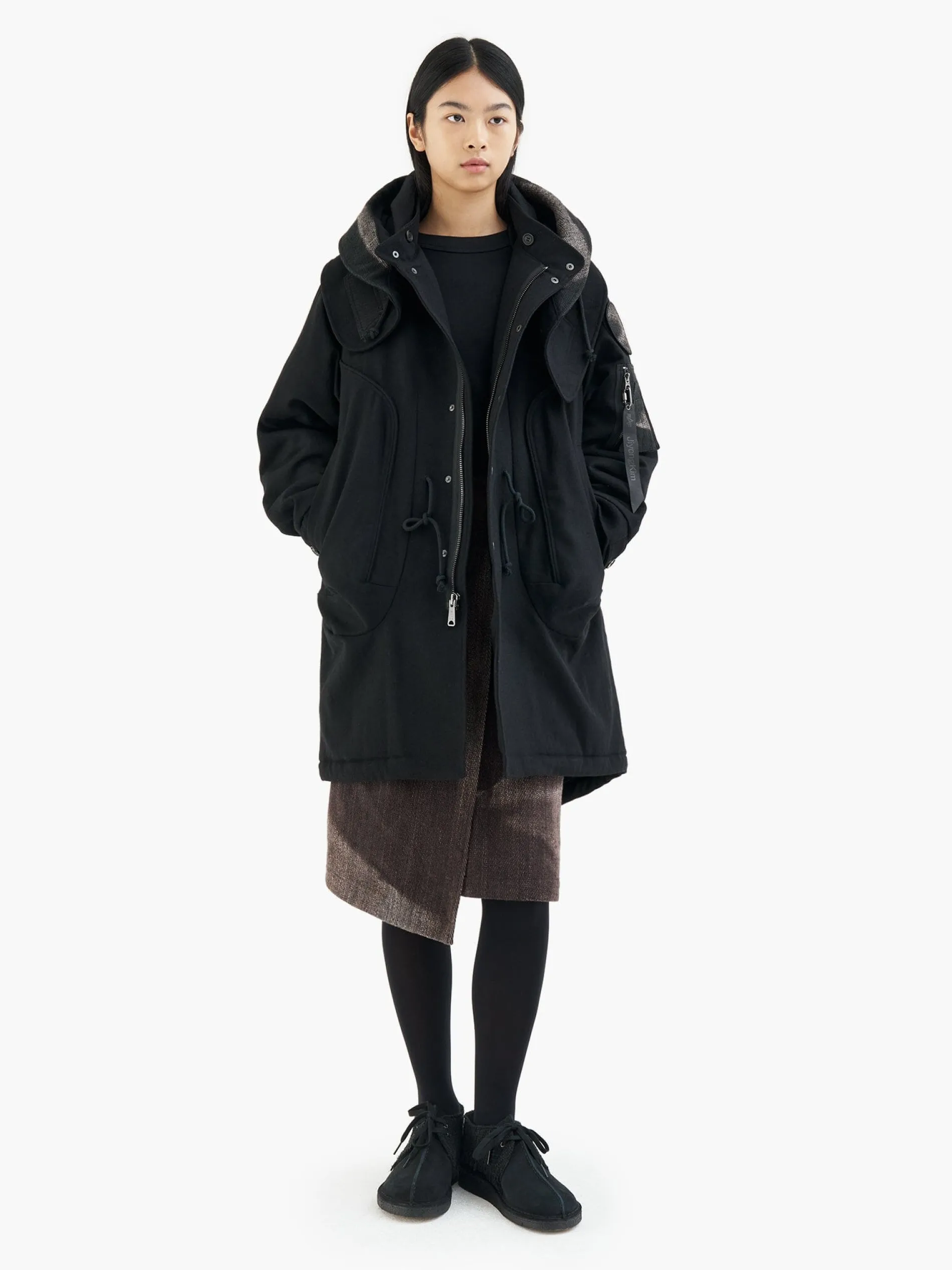 ALPHA X JIYONGKIM SUN-BLEACHED FISHTAIL COAT