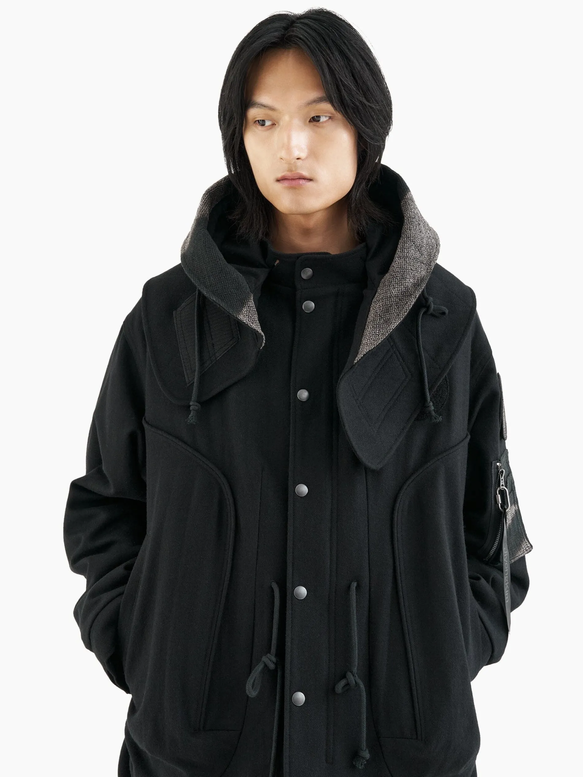 ALPHA X JIYONGKIM SUN-BLEACHED FISHTAIL COAT