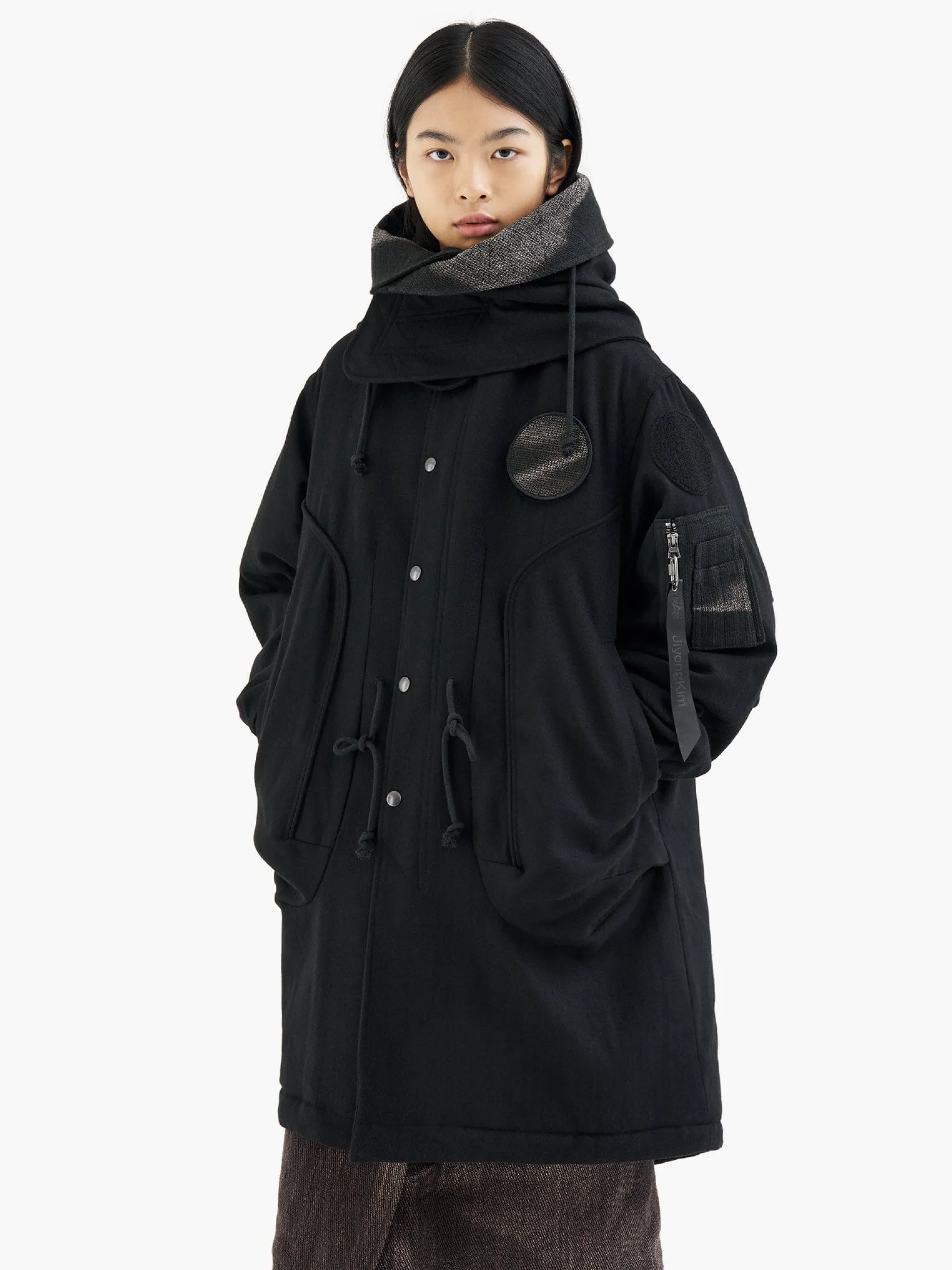 ALPHA X JIYONGKIM SUN-BLEACHED FISHTAIL COAT