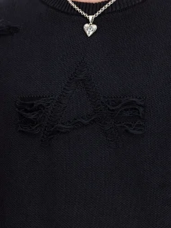 DISTRESSED LOGO PULLOVER