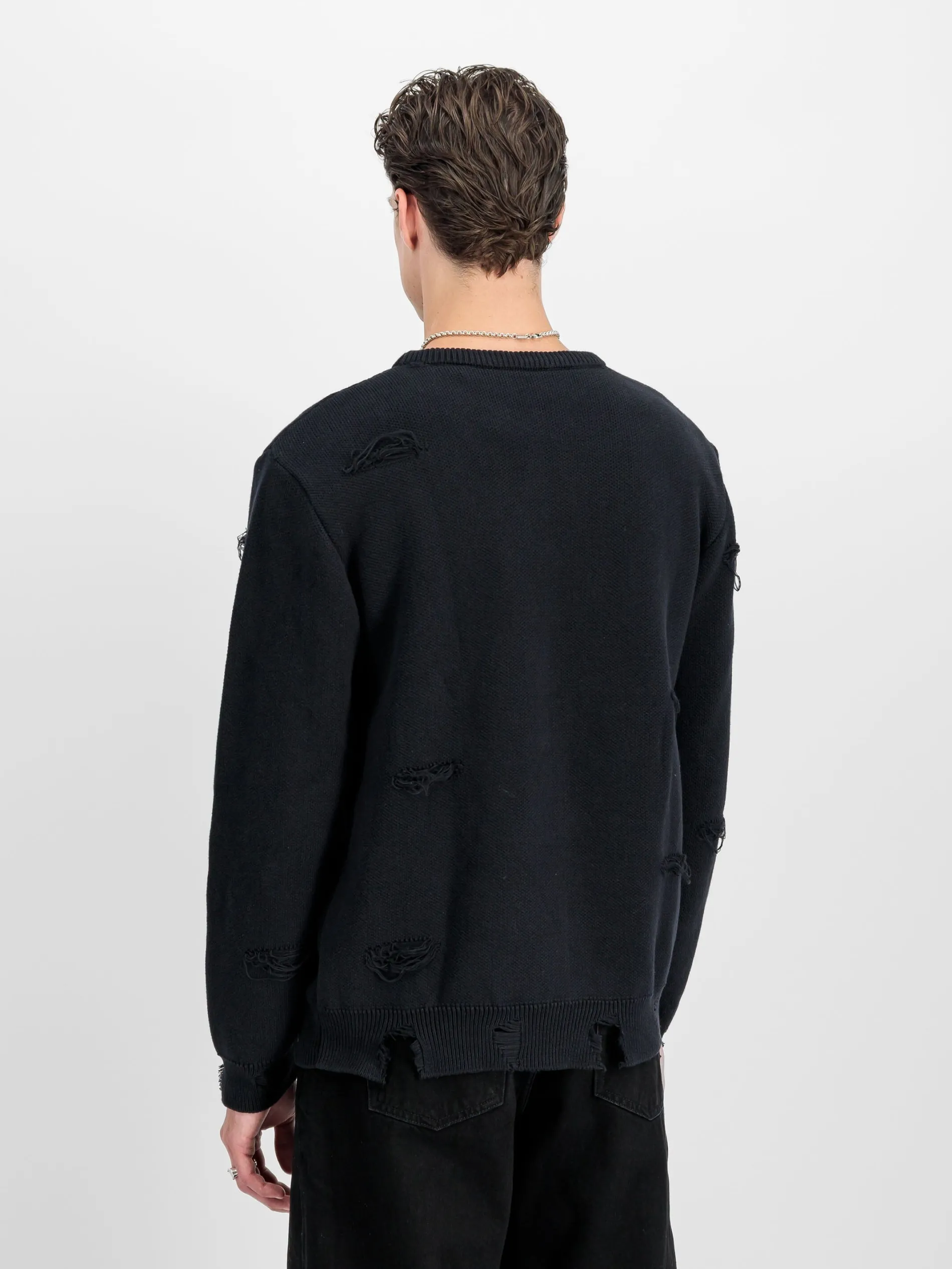 DISTRESSED LOGO PULLOVER
