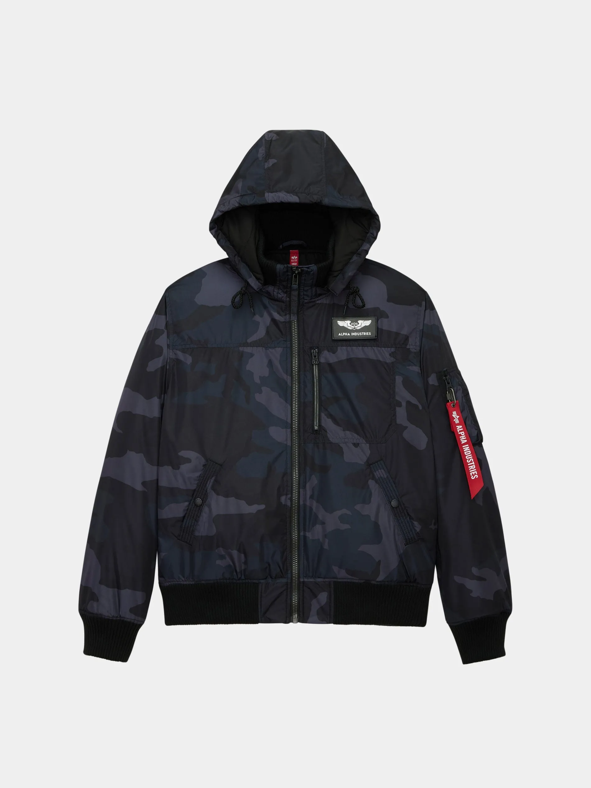 HOODED RIB FLIGHT JACKET