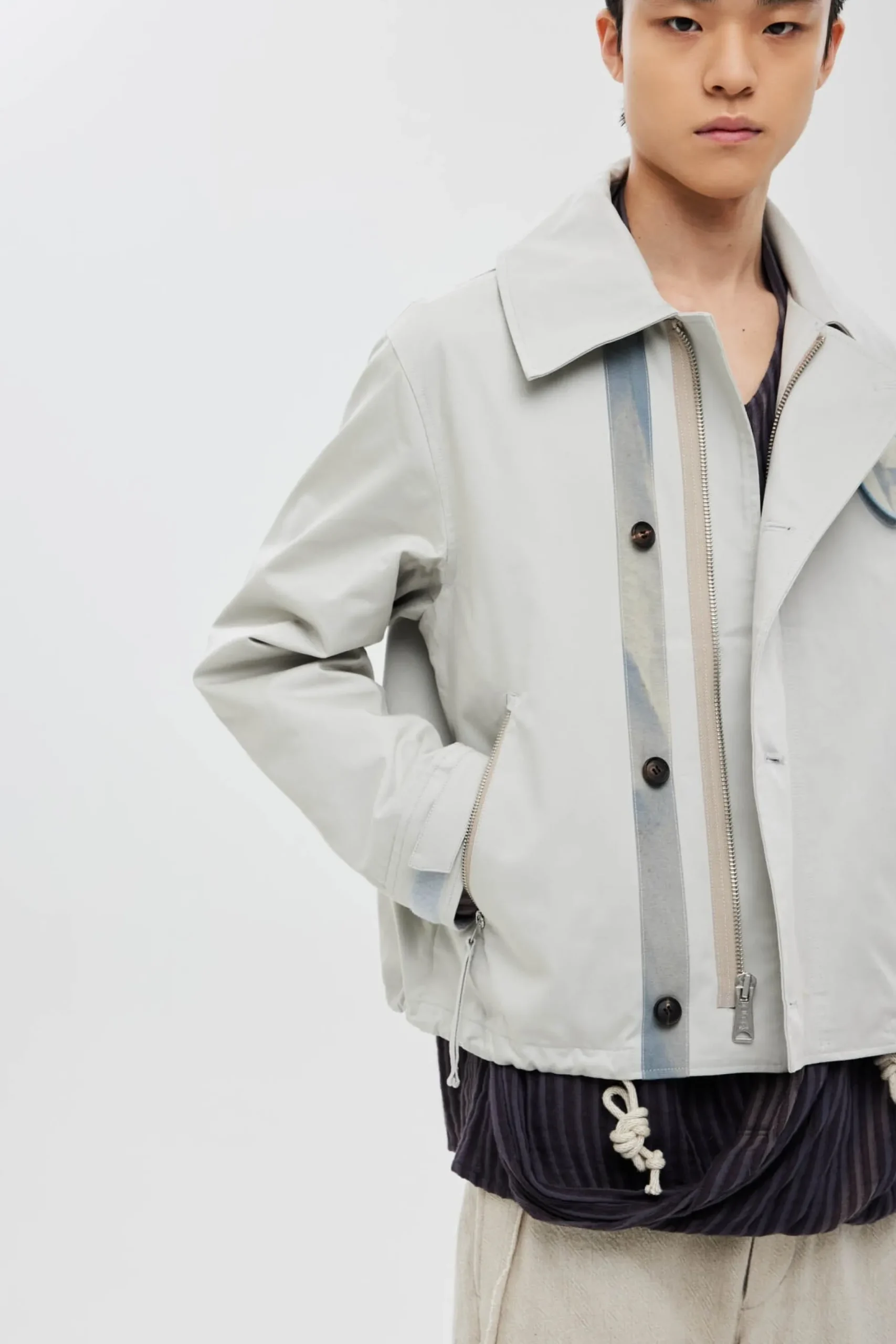 JIYONG KIM X ALPHA SUN BLEACHED WIDE COLLAR