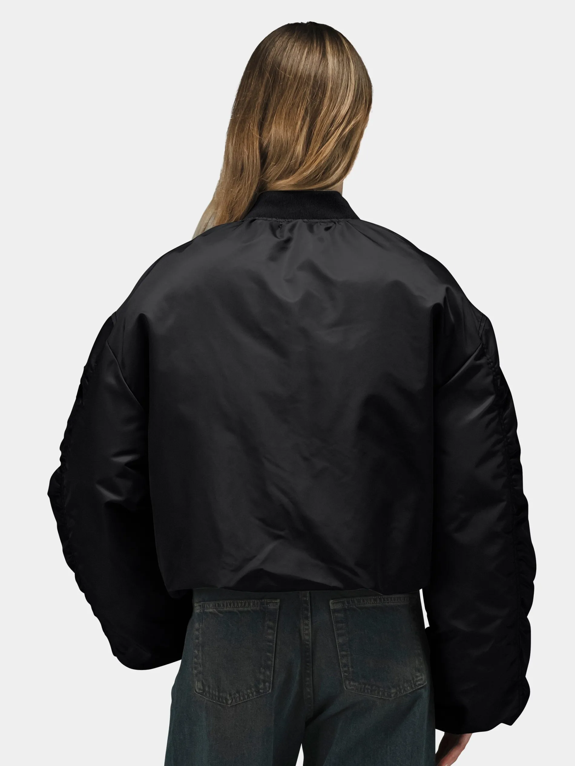 KNIT RIB MA-1 FLIGHT JACKET WOMENS