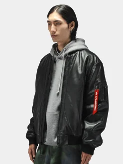 LEATHER MA-1 FLIGHT JACKET