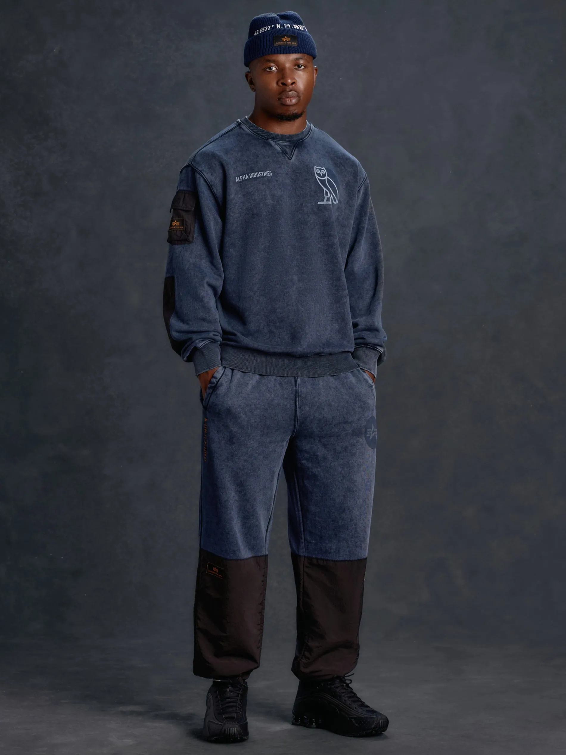 OVO X ALPHA GARMENT DYE FLEECE PANTS