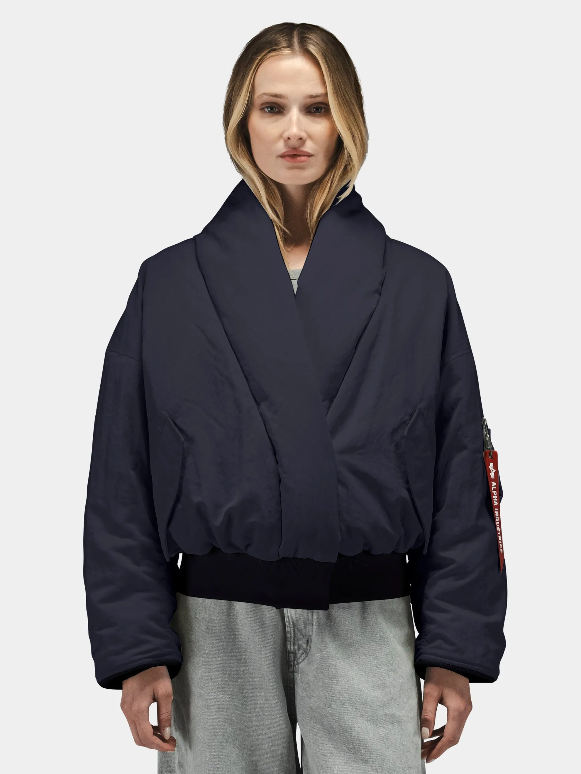 SHAWL COLLAR BOMBER JACKET WOMENS