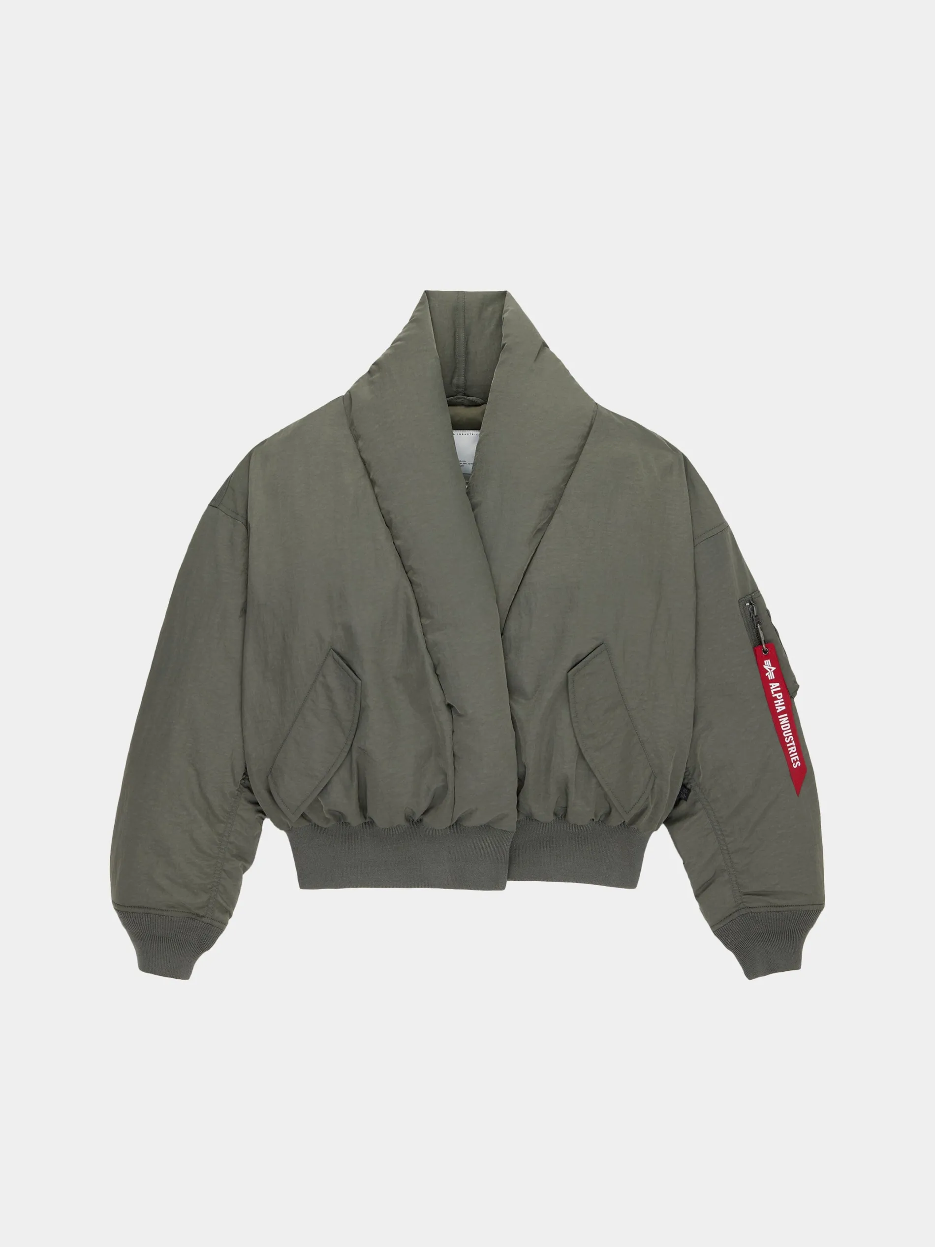 SHAWL COLLAR BOMBER JACKET WOMENS (FIELD GRAY)