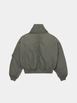 SHAWL COLLAR BOMBER JACKET WOMENS (FIELD GRAY)
